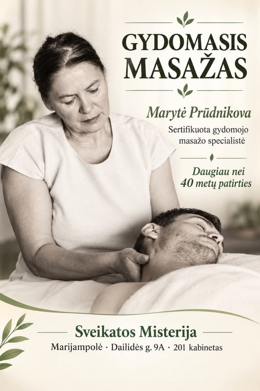Gydomasis masažas – Marytė Prūdnikova, daugiau nei 40 metų patirties